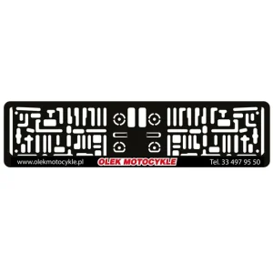 BIKETEC RAMKA POD TABLICĘ REJESTRACYJNĄ SAMOCHÓD KOLOR CZARNY Z LOGO OLEK MOTOCYKLE Niska cena
