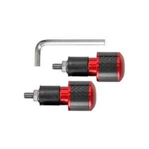 BIKETEC KOŃCÓWKI/CIĘŻARKI KIEROWNICY UNIWERSALNE KOLOR CZERWONY/KARBON Wyprzedaż