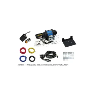 Premium BRONCO WYCIĄGARKA 2500LBS (1134KG) LINA SYNTETYCZNA 4.8MM X 10M, PILOT