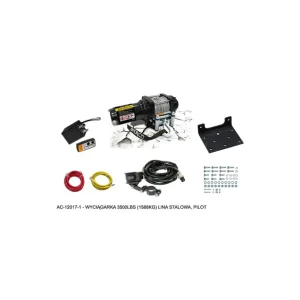 BRONCO WYCIĄGARKA 3500LBS (1588KG) LINA STALOWA 5.5MM X 15.2M, PILOT Szybka dostawa