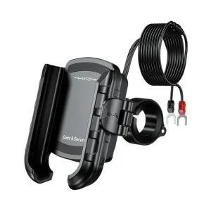 Oferta limitowana BIKETEC UCHWYT MOTOCYKLOWY NA TELEFON QUICK LOCK Z ŁADOWARKĄ USB 3.0 POWER DELIVERY MONTOWANY NA KIEROWNICĘ LUB LUS