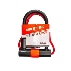 BIKETEC SEQR ZABEZPIECZENIE U-LOCK Z LINKĄ ROZMIAR: LINKA 10MM, 1,2M Z KŁÓDKA 180MM X 260MM, 3KLUCZE, JARZMO 16MM Bezpieczna płatność