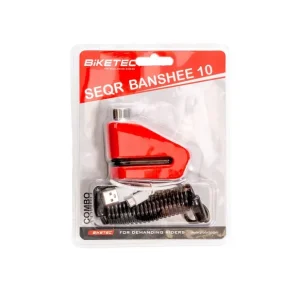 BIKETEC SEQR BLOKADA TARCZY HAMULCOWEJ 7,2MM Z ALARMEM 120DB - BOLEC/TRZPIEŃ 10MM, ROZMIAR: 81MM X 55MM, 3KLUCZE, L Najlepsza cena