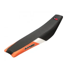 Premium BLACKBIRD POKROWIEC / POSZYCIE NA SIEDZENIE KTM SX/SXF '07-'10, EXC/EXCF '08-'11 DREAM 4 KOLOR CZARNY POMARAŃCZOWY
