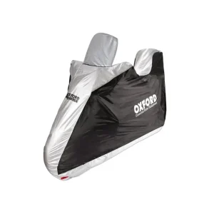 OXFORD AQUATEX SCOOTER HIGHSCREEN TOPBOX POKROWIEC WODOODPORNY NA SKUTER Z WYSOKĄ SZYBĄ I KUFREM KOLOR SZARY/CZARNY Wyprzedaż