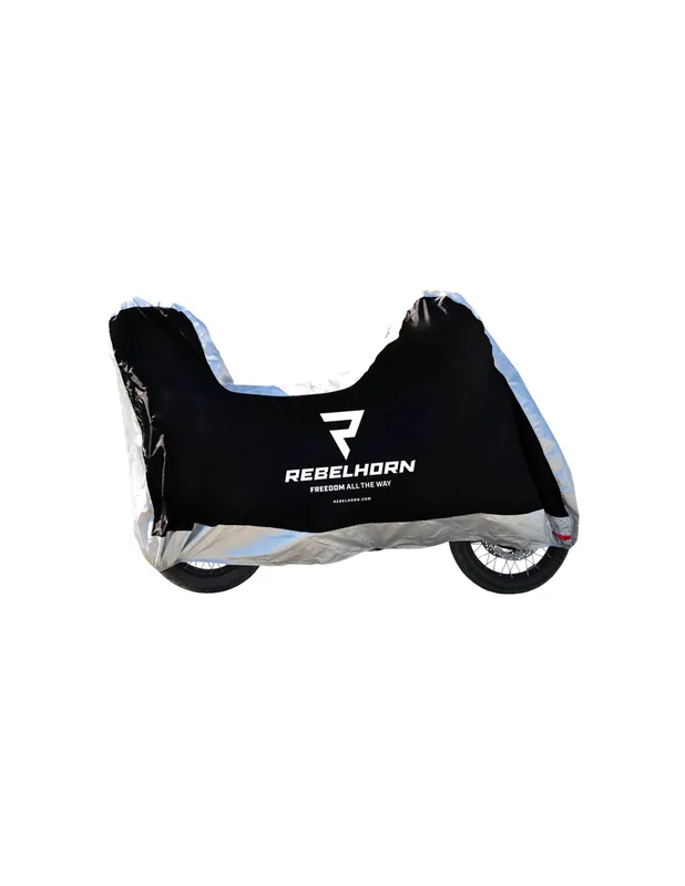 POKROWIEC NA MOTOCYKL REBELHORN COVER II Z MIEJSCEM NA KUFER BLACK/SILVER Bezpieczna płatność