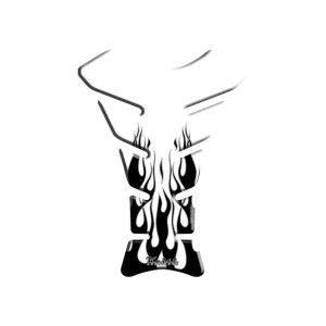 TANK PAD KEITI FIRE FLAME - PRZEZROCZYSTY Bezpieczna płatność