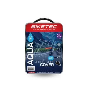 BIKETEC POKROWIEC WODOODPORNY AQUATEC NA MOTOCYKL Z MIEJSCEM NA KUFER CENTRALNY KOLOR CZARNY/SZARY ROZMIAR L Nowość