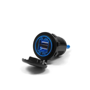 BIKETEC MOTOCYKLOWE PODWÓJNE GNIAZDO Z PODŚWIETLENIEM MONTAŻ W OWIEWKE Nowość