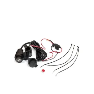 Rabat BIKETEC PROMOCJA MOTOCYKLOWE GNIAZDO ZAPALNICZKI Z DWOMA GNIAZDAMI USB Z BEZPIECZNIKIEM MONTAŻ NA KIEROWNICĘ/RURKĘ - MUS38