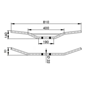 BUZZETTI KIEROWNICA STALOWA Z POPRZECZKĄ ŚREDNICA 22MM KOLOR CZARNY Ostatnia szansa