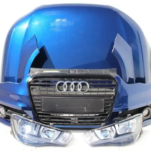 Zwrot pieniędzy AUDI A1 S1 S-LINE KOMPLETNY PRZÓD maska błotniki zderzak pas lampy wzmocnienie błotnik lampa 8X 8X0 kolor S9S9 LX5Q Scubablau