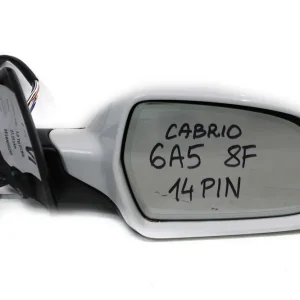 Zwrot pieniędzy AUDI A5 CABRIO 8F LUSTERKO ZEWNĘTRZNE DRZWI PRAWE 14 pin pinów kabli przewodów Kolor: T9T9 LY9C - biel ibisa 14pin 8T