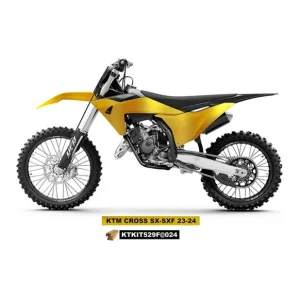 Autentyczny UFO KOMPLET PLASTIKÓW (FULL KIT) Z OSŁONAMI TELESKOPÓW (AMORTYZATORÓW) KTM SX 125 / 250 / 300 TBI '23-'24, SX-F 250 / 350 / 4