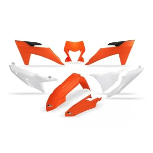 UFO KOMPLET PLASTIKÓW KTM EXC 150 / 250 / 300 TBI '24-'25, EXC-F 250 / 350 / 450 / 500 '24-'25 KOLOR OEM POMARAŃCZOWY BIAŁY Zamów teraz