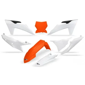 UFO KOMPLET PLASTIKÓW KTM SX 125 / 250 / 300 TBI '23-'24, SX-F 250 / 350 / 450 '23-'24 KOLOR OEM (POMARAŃCZOWY/BIAŁY) Oferta