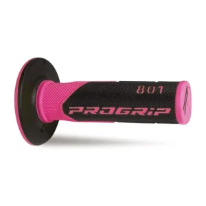 PROGRIP MANETKI PG801 OFF ROAD (22+25MM, DŁ.115MM) KOLOR RÓŻOWY FLUO/CZARNY (DWUSKŁADNIKOWE) (801-297) Premium