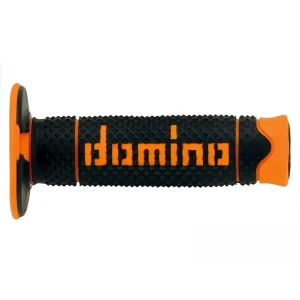 Nowość DOMINO MANETKI (GRIPY) OFF ROAD PYRAMID DWUSKŁADNIKOWE KOLOR CZARNY/POMARAŃCZOWY