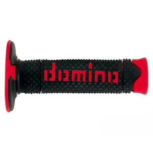 DOMINO MANETKI (GRIPY) OFF ROAD PYRAMID DWUSKŁADNIKOWE KOLOR CZARNY/CZERWONY Premium