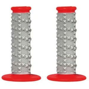 SCAR RACING MANETKI OFF-ROAD (22+25MM) Z WYPUSTKAMI DWUSKŁADNIKOWE KOLOR SZARY/CZERWONY Autentyczny