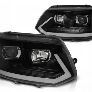 Lampy przednie nowe VW T5 10-15 LED TUBE BLACK T6 LOOK DRL LIFT Ekspresowa dostawa