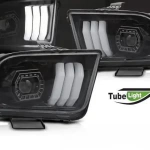 Lampy Przednie FORD MUSTANG 04-09 Tube Light Black Oferta limitowana
