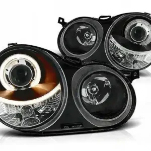 Reflektory przednie VW Polo 9N BLACK RINGI Tani