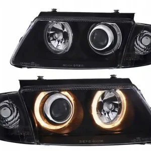 Reflektory przednie VW Passat B5 3B BLACK RINGI Tani