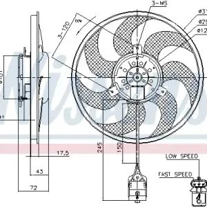 Oryginalny Wentylator, chłodzenie silnika NISSENS 85754
