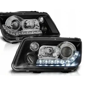Reflektory przednie VW Bora BLACK DAYLIGHT Zwrot pieniędzy