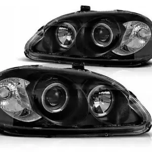 Reflektory przednie Honda Civic VI BLACK RING Premium