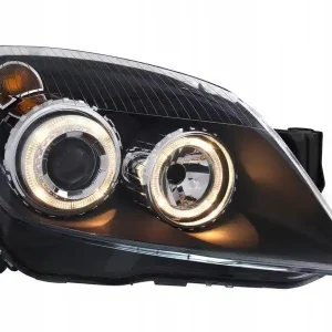 Reflektory lampy przednie Opel Astra III H BLACK RINGI Premium