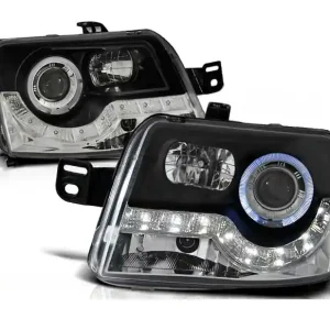 Reflektory lampy przednie Fiat Panda 03- Black Led Oferta limitowana