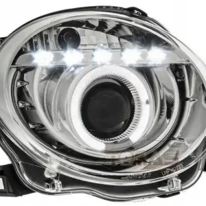 Szybka dostawa Reflektory lampy przednie Fiat 500 07- Chrom led r