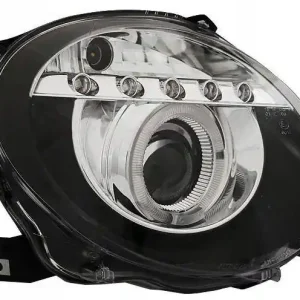 Reflektory lampy przednie Fiat 500 07- black led r Premium