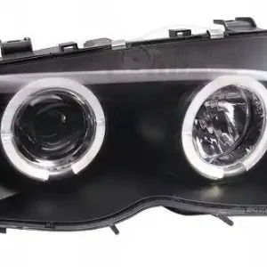 Reflektory lampy przednie BMW E46 RINGI BLACK Seda Premium