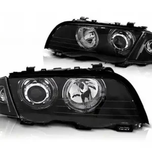 Szybka dostawa Reflektory lampy przednie BMW E46 Angel Eyes LED BLACK