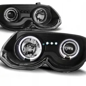 Reflektory Chrysler 300 M 99-04 angel eyes black Oferta limitowana