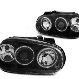 Lampy Vw Golf IV 4 97-03 ringi ccfl halogeny black Zwrot pieniędzy