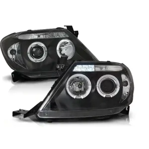 Lampy Toyota Hilux 05-11 Soczewki Ringi Led Black Autentyczny