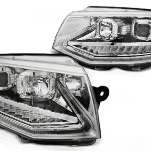 Lampy reflektory Vw T6 15- chrome tube led drl dts Bezpieczna płatność