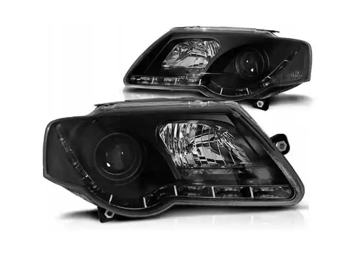 Wysoka jakość Lampy Reflektory Vw Passat B6 05-10 Black Led Drl