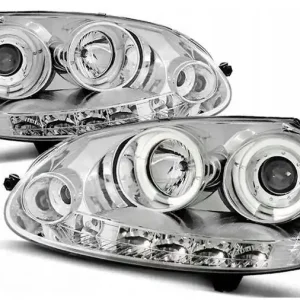 Autentyczny Lampy reflektory vw golf v 5 03-09 ringi chrome