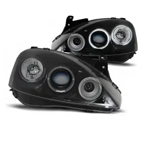 Autentyczny Lampy Reflektory Opel Corsa C 00-06 Ringi Black