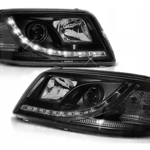 Lampy Reflektory Nowe Vw T5 03-09 Black Led Drl Zwrot pieniędzy