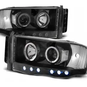 Lampy Reflektory Nowe Dodge Ram 02-06 Ringi Black Rabat