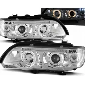 Autentyczny Lampy Reflektory Bmw X5 E53 99-03 Ringi Chrome