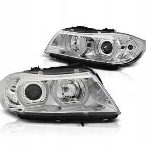 Lampy reflektory Bmw E90 E91 05-08 chrome ringi 3d Ostatnia szansa