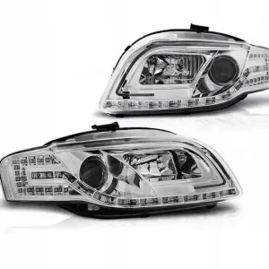Lampy reflektory Audi A4 B7 04-08 led tube chrome Rabat