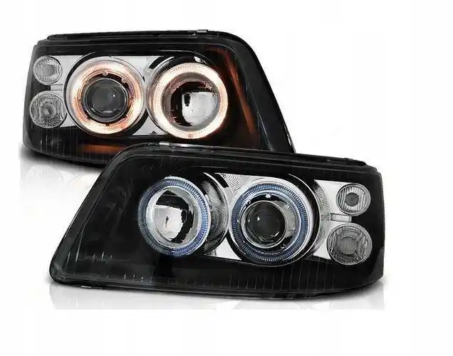 Bezpieczna płatność Lampy przednie reflektory VW T5 angel eyes black F